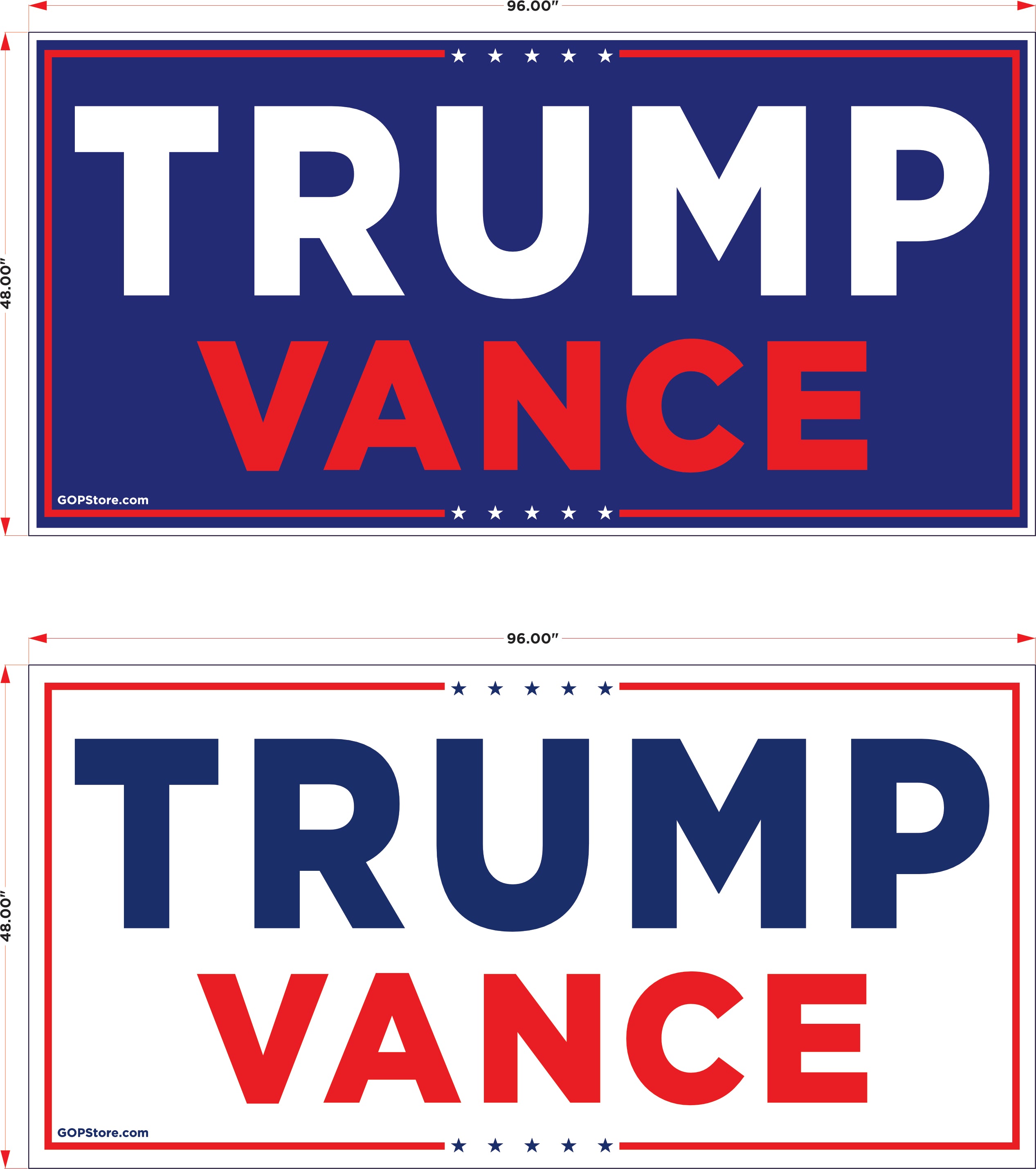 Trump Vance 4x8 Signs