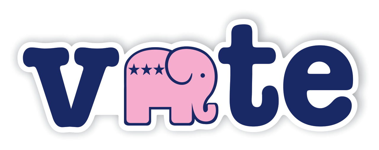 vote Pink Elephant Sticker